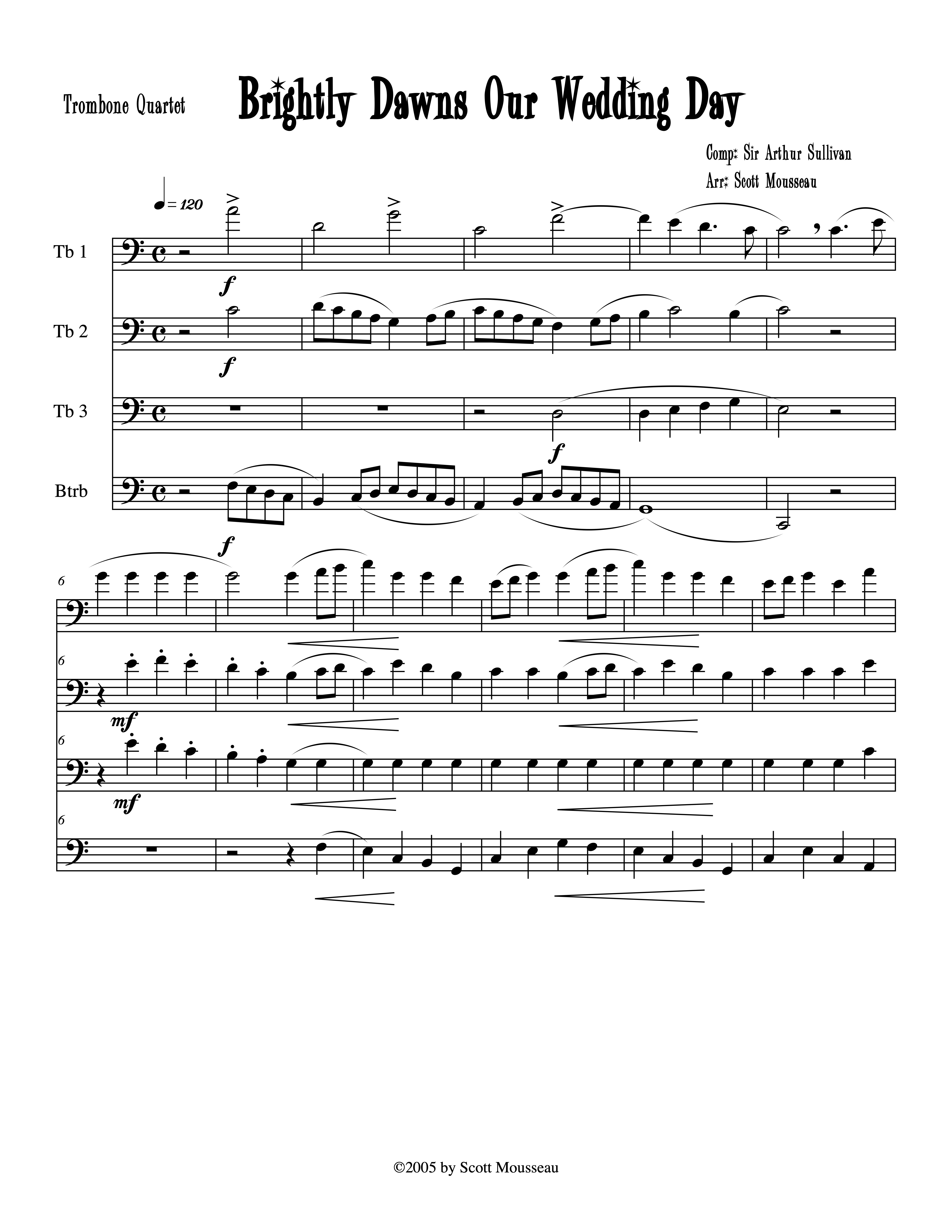 Brightly Dawns score